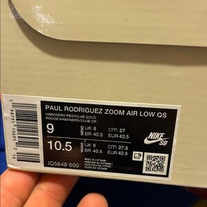 Nike Paul Rodriguez Zoom Air Low QS in Red and Gold